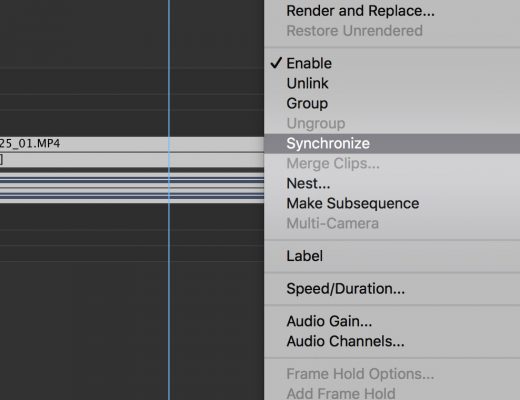 Using 'Synchronize' in Premiere Pro 7