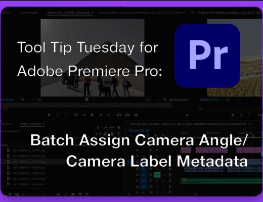 Tool Tip Tuesday for Adobe Premiere Pro: Batch Assign Camera Angle/ Camera Label Metadata 10