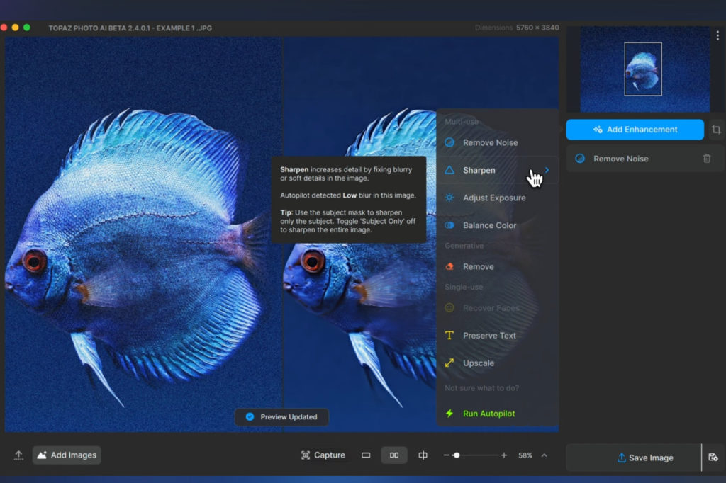 New Photo AI 2.4 from Topaz Labs has new capabilities